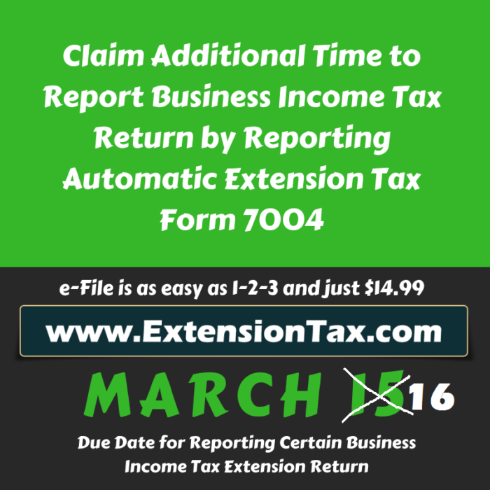 Form 7004 Business Tax Extension Form